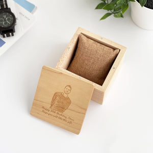 Personalized Maple Wood Watch Box with watch pillow