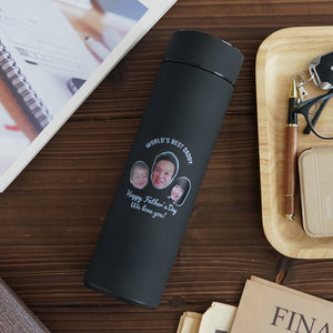 Personalized Vacuum Flask With Temperature Display (Black) 6-month warranty