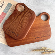 Load image into Gallery viewer, Personalized Mahogany wood Cutting Board/Serving Board
