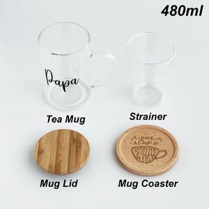 Personalized Heat-Resistant Glass Tea Mug