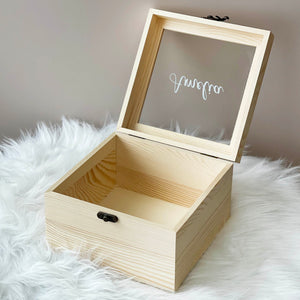 Personalized Name Wooden Box with Glass Cover
