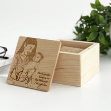 Load image into Gallery viewer, Personalized Maple Wood Watch Box with watch pillow
