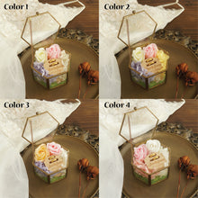 Load image into Gallery viewer, Personalized Glass Wedding Ring Box (Flowers included)
