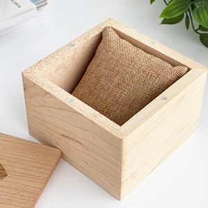 Personalized Maple Wood Watch Box with watch pillow