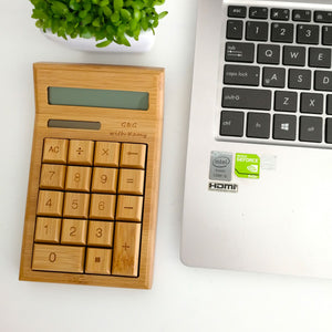 Personalized Wooden Calculator, Gift from NSJ Stylish Store, Gift for boss, Opening Gift, Gift for colleague, 客制化计算机，公司开张礼品，开业礼品