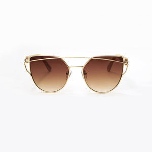 Personalized Bamboo Sunglasses- Cat eye brown C010