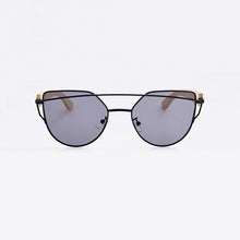 Load image into Gallery viewer, Personalized Bamboo Sunglasses- Cat-eye Black C011
