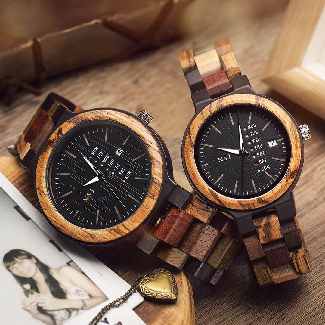 Personalized Wooden Watch ColorL001AB 1 year warranty