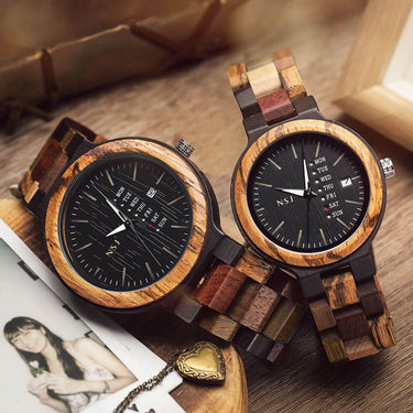 Personalized Wooden Watch ColorL001AB 1 year warranty nsjstylishstore