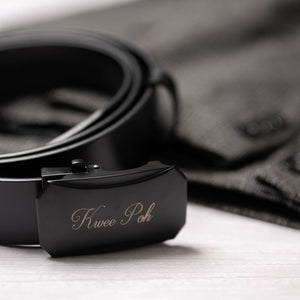 Personalized Leather Belt With Wooden Box