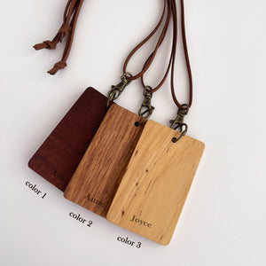 Personalized Wooden Access Card Holder