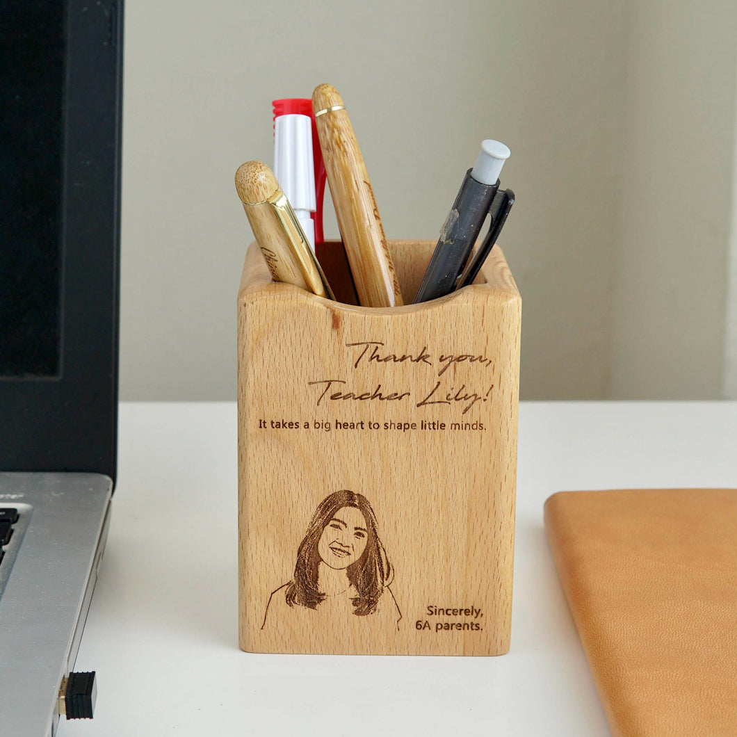 Personalized Wooden Pen Holder