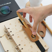 Load image into Gallery viewer, Notebook and Gel Pen with Leather Holder Set
