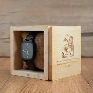 Personalized Wooden Watch - Joven Ebony  (1 year warranty )