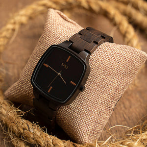 Personalized Wooden Watch - Joven Ebony  (1 year warranty )