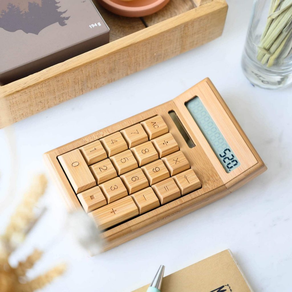 Personalized Solar-Powered Bamboo Calculator