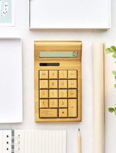 Personalized Solar-Powered Bamboo Calculator
