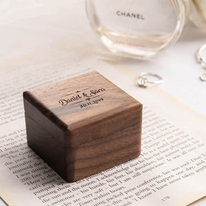 Personalized walnut wood ring box, Wedding Ring box, Engagement RIng box, Propose Ring box, RIng box in Malaysia, 客制化戒指盒，Personalized Ring box near me, 