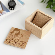 Load image into Gallery viewer, Personalized Maple Wood Watch Box with watch pillow
