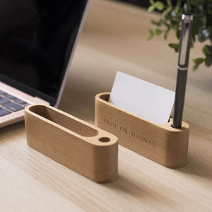 Personalized Wooden Name Card Holder For Desk Display