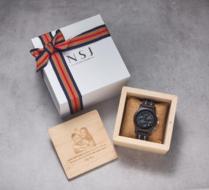 Personalized Wooden Watch – GentW001 ( 1 year warranty)