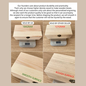 Wooden Box  - 20 x 10 x 7 cm (Personalizable)